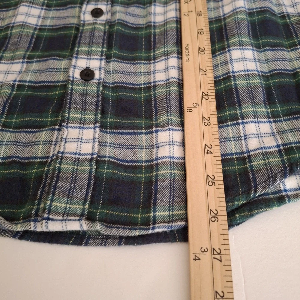 American Eagle Flannel Men's Medium Shirt Blue Green Plaid Tartan Outdoors‎ - Picture 11 of 13
